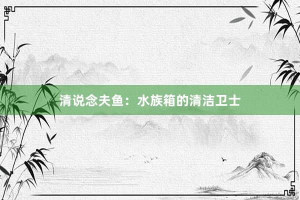 清说念夫鱼：水族箱的清洁卫士